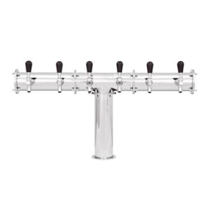 Photo of Stainless Steel Terra-6 6 Faucet Draft Beer Tower - 3.3 Inch Column - Glycol Cooled