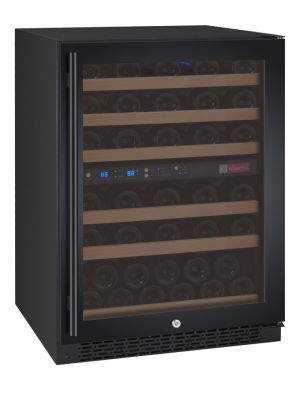Photo of 24 inch Wide FlexCount Series 56 Bottle Dual Zone Black Right Hinge Wine Refrigerator