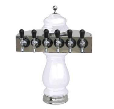 Six Faucet Ceramic Beer Tower