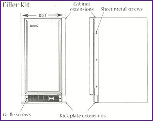 18-inch Filler Kit for 15-inch Wide Marvel Built-in Ice Makers